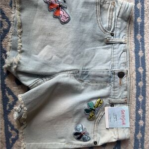 Cat & Jack Denim Shorts with Butterfly Embroidery